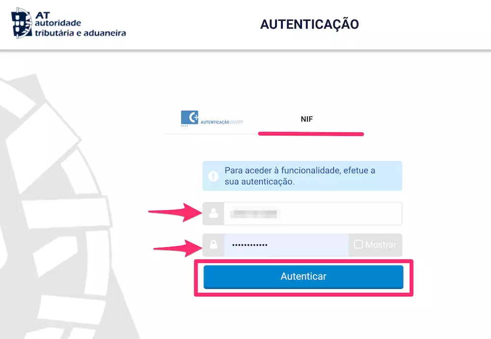 autenticação