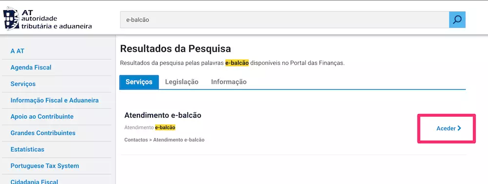 aceder e balcao