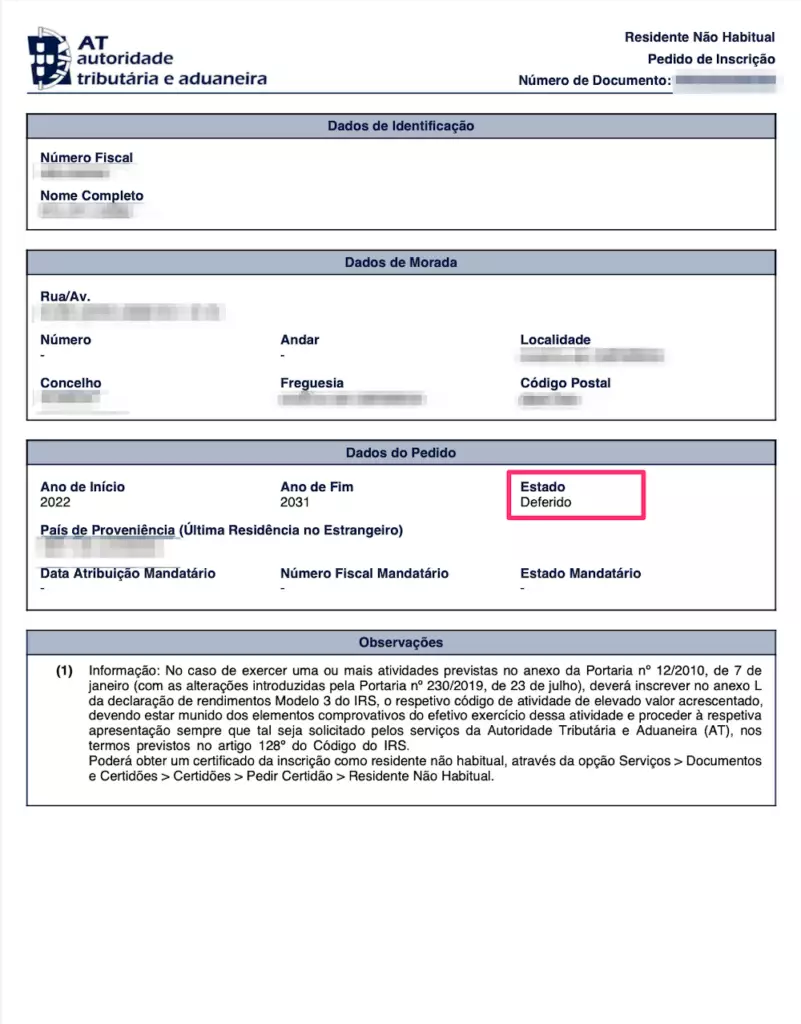 nhr exemplo