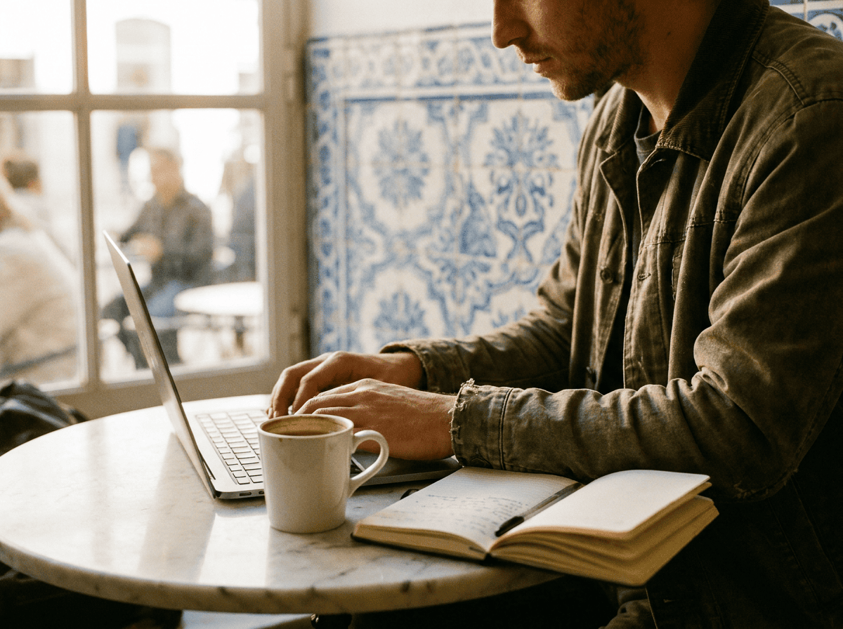 Freelancer working after opening their activity in Portugal