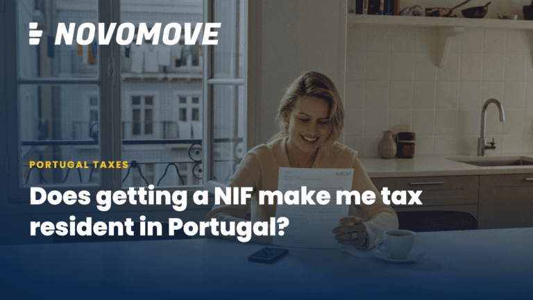 Woman calmly reading an official document at a bright kitchen table in Lisbon; Novomove — Does getting a NIF make me tax resident in Portugal?